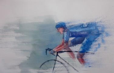 Painting titled "cycling 5" by Giorgio Gosti, Original Artwork, Watercolor