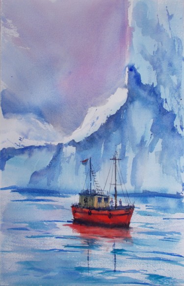 Painting titled "boats 58" by Giorgio Gosti, Original Artwork, Watercolor