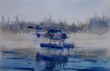 Malerei mit dem Titel "seaplane 2" von Giorgio Gosti, Original-Kunstwerk, Aquarell