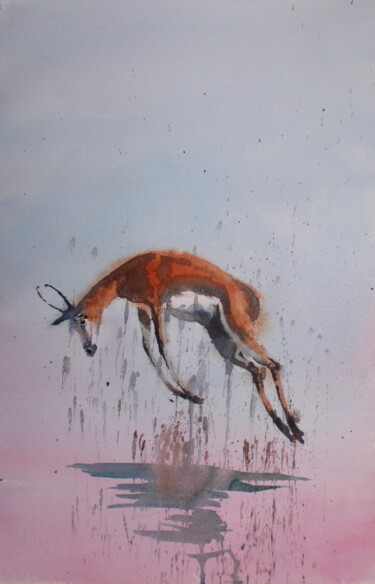 Painting titled "springbok" by Giorgio Gosti, Original Artwork, Watercolor