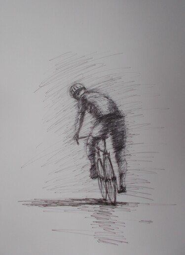 Drawing titled "cycling 12" by Giorgio Gosti, Original Artwork, Ballpoint pen