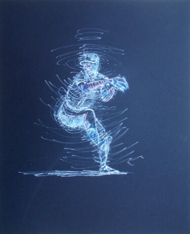 Tekening getiteld "baseball player 11" door Giorgio Gosti, Origineel Kunstwerk, Balpen