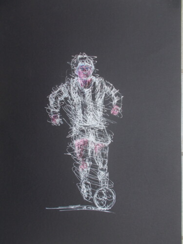 Drawing titled "Maradona" by Giorgio Gosti, Original Artwork, Gel pen