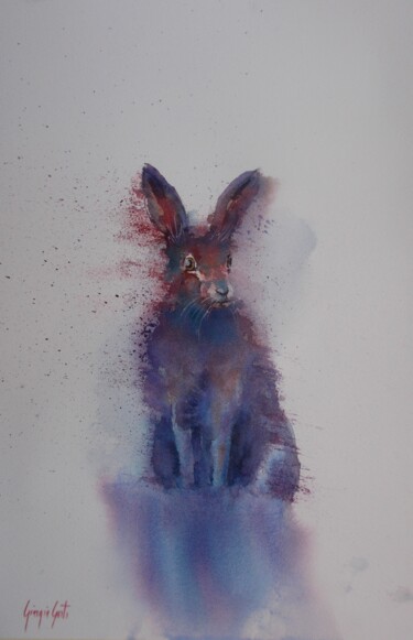 Картина под названием "hare 5" - Giorgio Gosti, Подлинное произведение искусства, Акварель