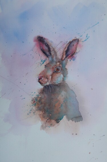 Painting titled "hare 6" by Giorgio Gosti, Original Artwork, Watercolor