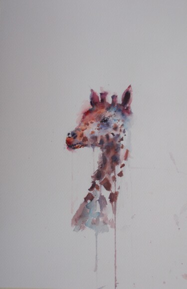 Painting titled "giraffes 3" by Giorgio Gosti, Original Artwork, Watercolor