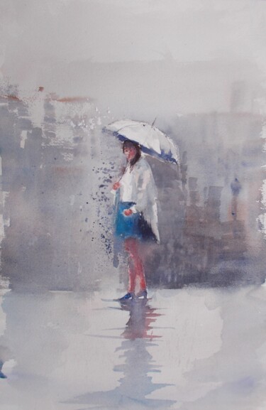 Painting titled "umbrella 5" by Giorgio Gosti, Original Artwork, Watercolor