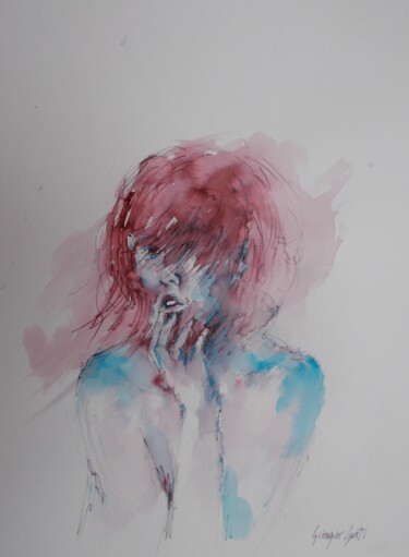 Painting titled "young girl 66" by Giorgio Gosti, Original Artwork, Ink