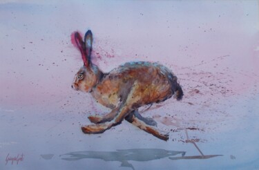 Painting titled "hare 9" by Giorgio Gosti, Original Artwork, Watercolor