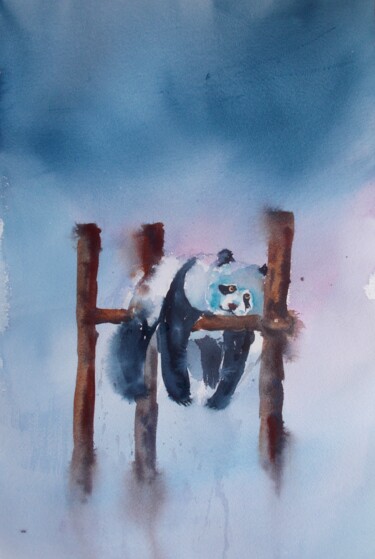 Painting titled "panda 2" by Giorgio Gosti, Original Artwork, Watercolor