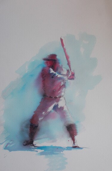 Peinture intitulée "baseball player 19" par Giorgio Gosti, Œuvre d'art originale, Encre
