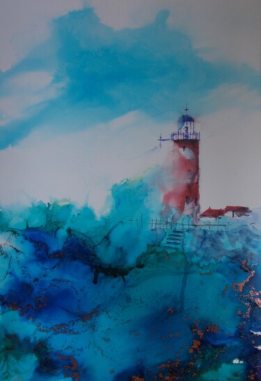 Painting titled "lighthouse 21" by Giorgio Gosti, Original Artwork, Ink