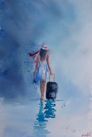 Painting titled "leaving" by Giorgio Gosti, Original Artwork, Watercolor