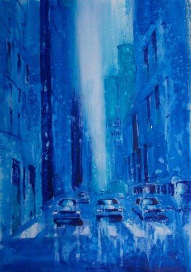 Painting titled "New York New York 10" by Giorgio Gosti, Original Artwork, Watercolor