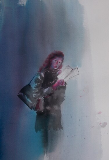 Malarstwo zatytułowany „young girl 78” autorstwa Giorgio Gosti, Oryginalna praca, Atrament