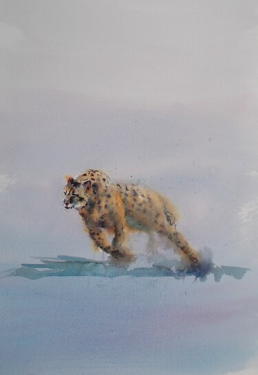 Pittura intitolato "cheetah 8" da Giorgio Gosti, Opera d'arte originale, Acquarello