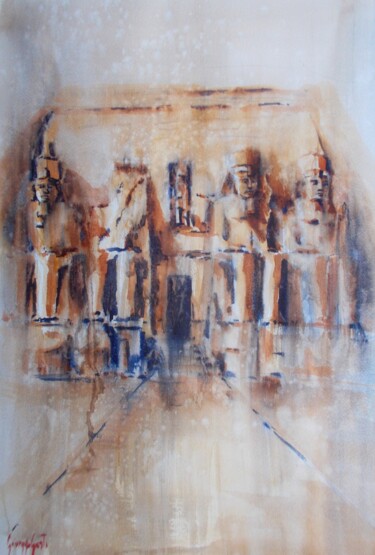 Картина под названием "Abu Simbel" - Giorgio Gosti, Подлинное произведение искусства, Акварель