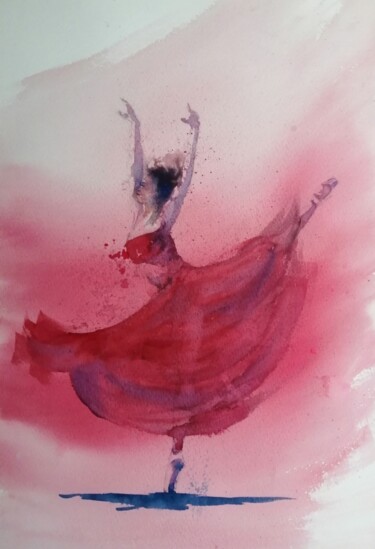 Painting titled "ballet dancer 5" by Giorgio Gosti, Original Artwork, Watercolor