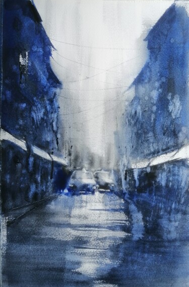 Painting titled "an imaginary city 62" by Giorgio Gosti, Original Artwork, Watercolor