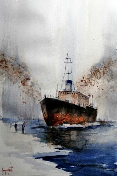 Painting titled "boats 68" by Giorgio Gosti, Original Artwork, Watercolor