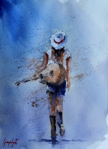 Painting titled "young girl 104" by Giorgio Gosti, Original Artwork, Watercolor