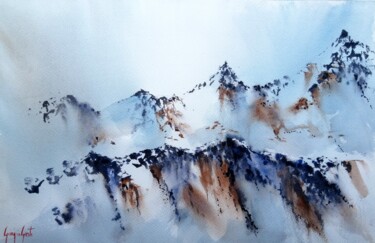 Painting titled "mountains 4" by Giorgio Gosti, Original Artwork, Watercolor