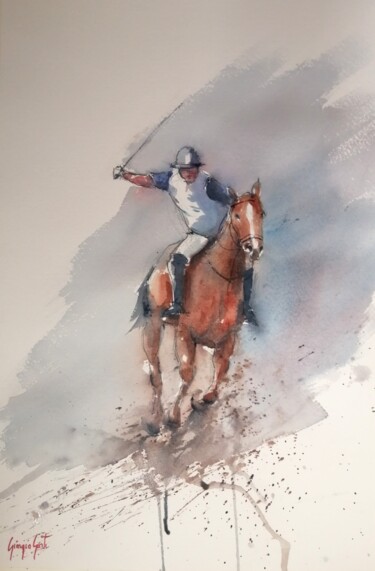 Painting titled "polo 3" by Giorgio Gosti, Original Artwork, Watercolor