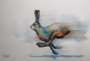 Schilderij getiteld "hare 10" door Giorgio Gosti, Origineel Kunstwerk, Aquarel