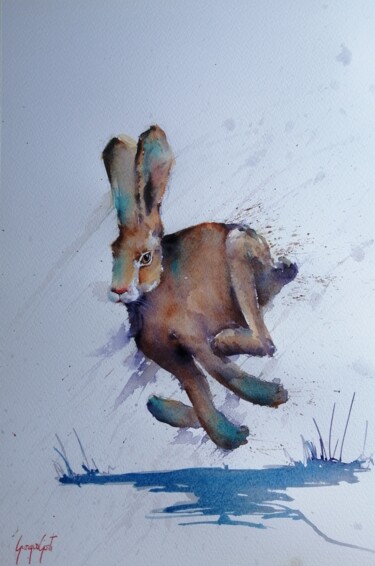 Schilderij getiteld "hare 11" door Giorgio Gosti, Origineel Kunstwerk, Aquarel