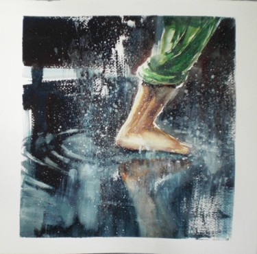 Картина под названием "un piede bagnato" - Giorgio Gosti, Подлинное произведение искусства, Акварель