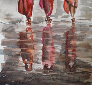 Malarstwo zatytułowany „le gambe delle donne” autorstwa Giorgio Gosti, Oryginalna praca, Akwarela