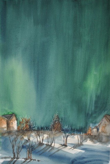 Painting titled "aurora" by Giorgio Gosti, Original Artwork, Watercolor