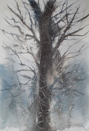 Painting titled "the tree" by Giorgio Gosti, Original Artwork, Watercolor