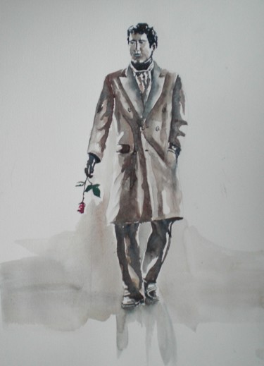 Peinture intitulée "latin lover" par Giorgio Gosti, Œuvre d'art originale, Aquarelle