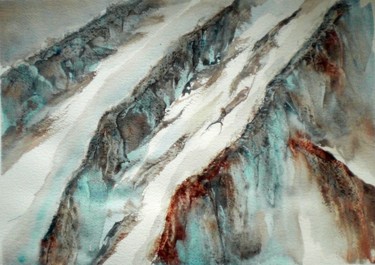 Peinture intitulée "snowy mountains" par Giorgio Gosti, Œuvre d'art originale, Aquarelle