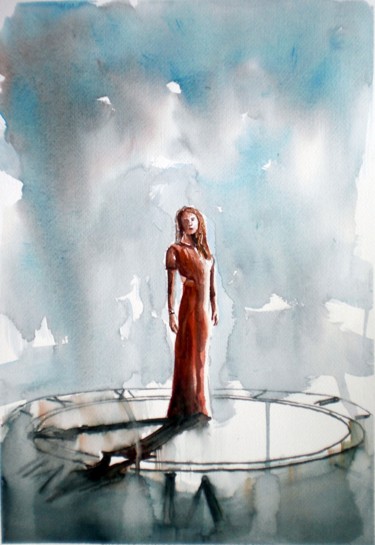 Painting titled "The age of Adaline" by Giorgio Gosti, Original Artwork, Watercolor