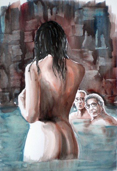 Painting titled "youth" by Giorgio Gosti, Original Artwork, Watercolor