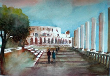 Painting titled "colosseo - Rome" by Giorgio Gosti, Original Artwork, Watercolor