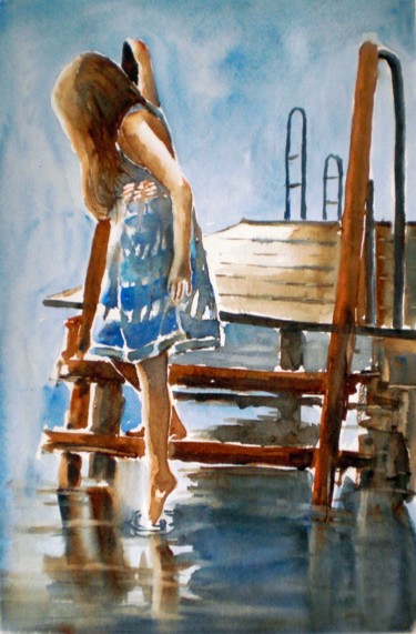 Painting titled "touching" by Giorgio Gosti, Original Artwork, Watercolor