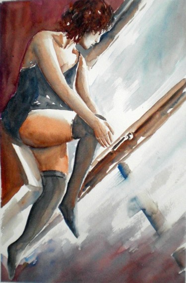Painting titled "looking through the…" by Giorgio Gosti, Original Artwork, Watercolor