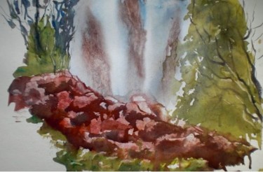 Peinture intitulée "waterfall" par Giorgio Gosti, Œuvre d'art originale, Aquarelle