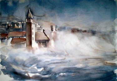 Painting titled "waves" by Giorgio Gosti, Original Artwork, Watercolor