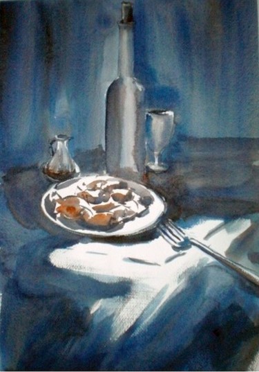 Painting titled "still life" by Giorgio Gosti, Original Artwork, Watercolor