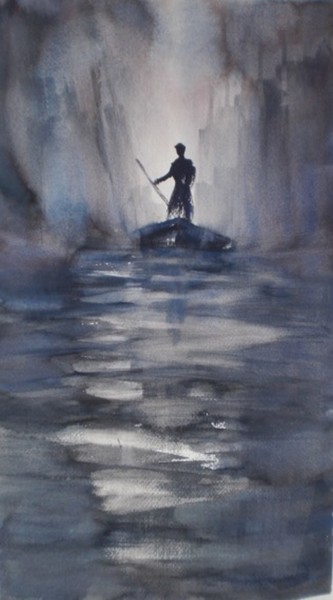 Ζωγραφική με τίτλο "through the mist" από Giorgio Gosti, Αυθεντικά έργα τέχνης, Ακουαρέλα