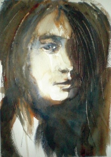 Painting titled "look at me" by Giorgio Gosti, Original Artwork, Watercolor