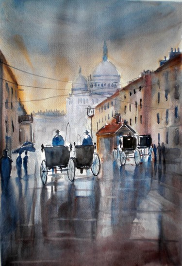 Painting titled "old London" by Giorgio Gosti, Original Artwork, Watercolor