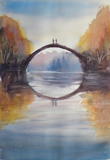 Painting titled "the ring" by Giorgio Gosti, Original Artwork, Watercolor