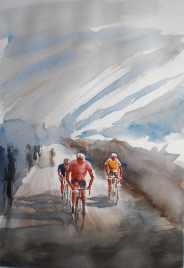 Painting titled "the race 2" by Giorgio Gosti, Original Artwork, Watercolor