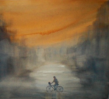 Painting titled "riding" by Giorgio Gosti, Original Artwork, Watercolor
