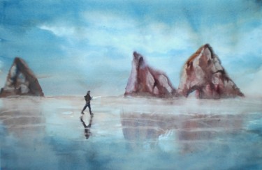 Painting titled "running 2" by Giorgio Gosti, Original Artwork, Watercolor